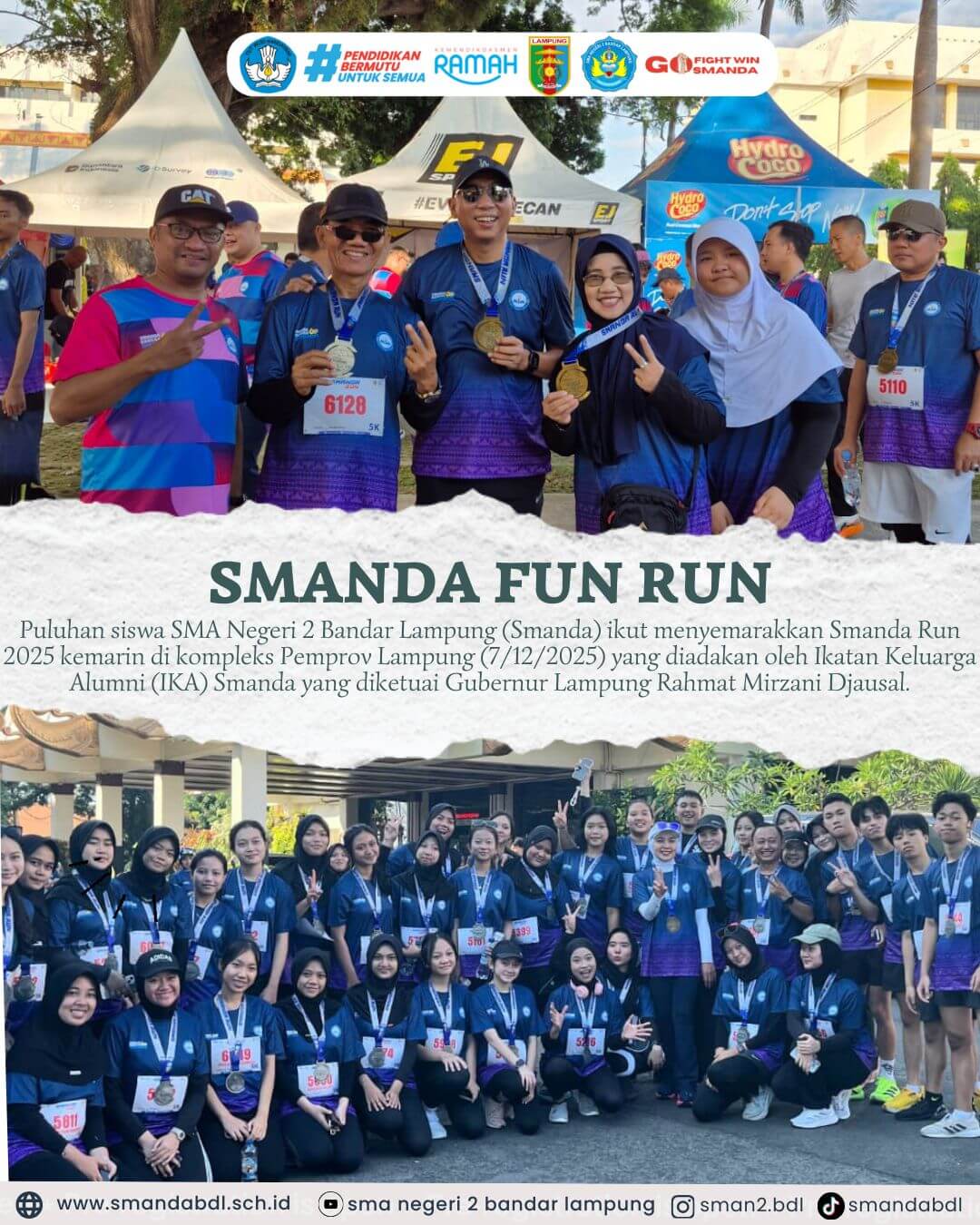 Siswa dan Pendidik Smanda Semarakkan Smanda Run 2025: Kepala Sekolah Apresiasi Kontribusi Alumni