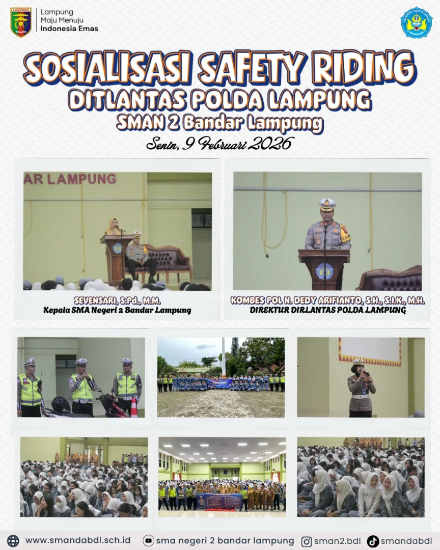 Pelajar Smanda Jadi Pelopor Keselamatan, Ditlantas Polda Lampung Gelar Sosialisasi Safety Riding Interaktif S