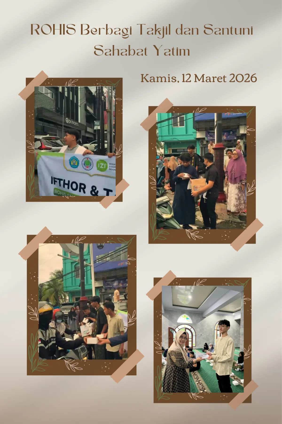 Dari SMANDA untuk Sesama: ROHIS Berbagi Takjil dan Santuni Sahabat Yatim