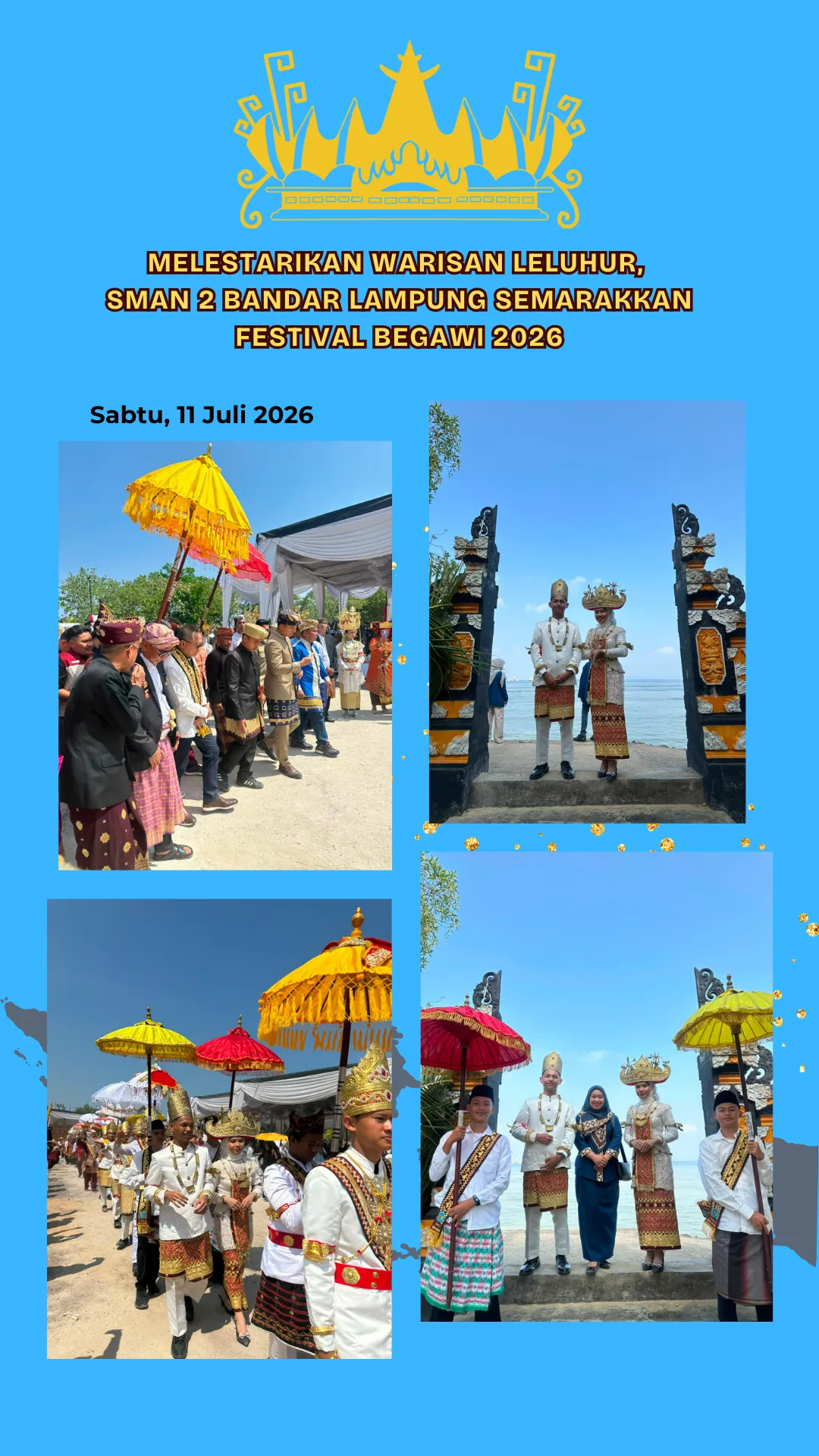 Melestarikan Warisan Leluhur, SMAN 2 Bandar Lampung Semarakkan Festival Begawi 2026
