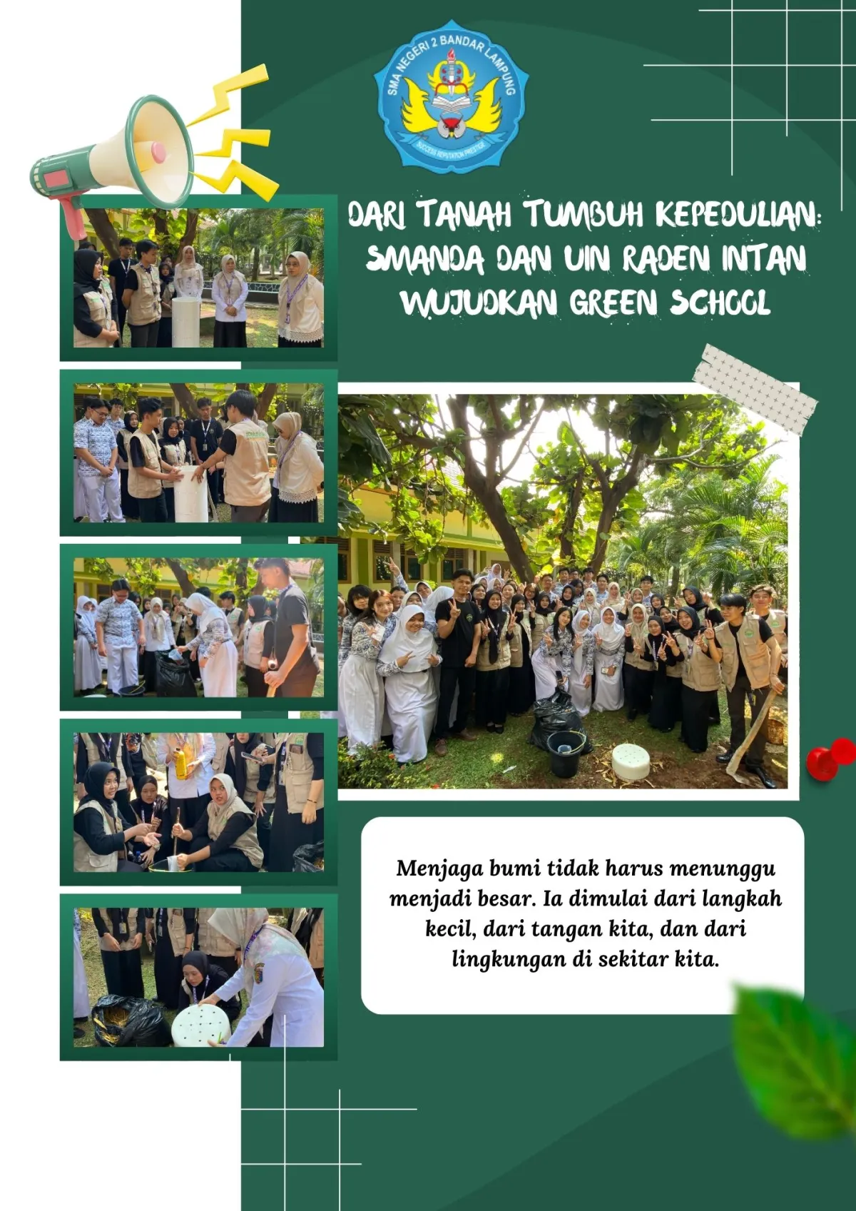 Dari Tanah Tumbuh Kepedulian: SMANDA dan UIN Raden Intan Wujudkan Green School
