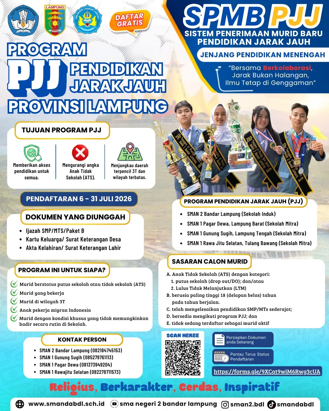 SPMB Program Pendidikan Jarak Jauh (PJJ) Provinsi Lampung 2026