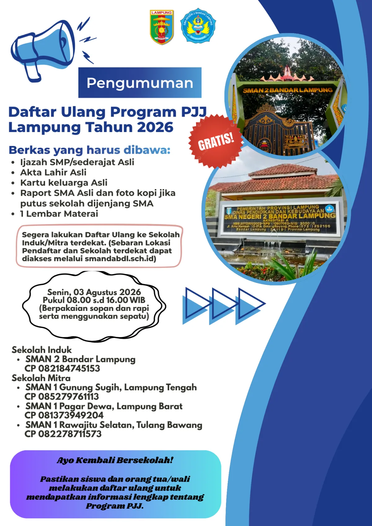 DAFTAR ULANG SISWA PJJ LAMPUNG TAHUN 2026